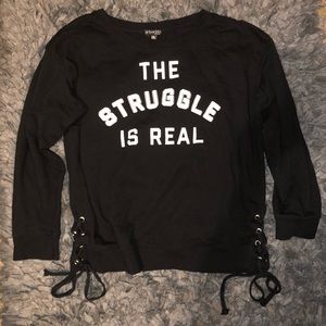 Fifth Sun Tops - Fifth Sun top xxl THE STRUGGLE IS REAL Fifth Sun Tops - Fifth Sun top xxl THE STRUGGLE IS REAL